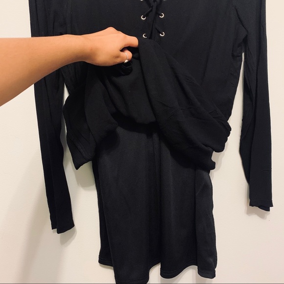 Forever21 lace-up dress with attached slip - Picture 4 of 6